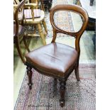 A set of six Victorian mahogany balloon-back dining chairs