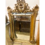 A Napoleon III giltwood and gesso mirror, W.100cm H.150cm