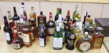 A large quantity of assorted spirits, etc., 39 bottles