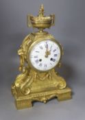 A late 19th century French ormolu mantel clock, Marti et Cie., 40cm