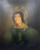 English School (19th century), Half-length portrait of a lady, oil on canvas,73 x 60cm
