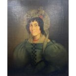 English School (19th century), Half-length portrait of a lady, oil on canvas,73 x 60cm