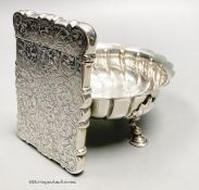 A Victorian engraved silver card case, Edward Smith, Birmingham, 1850, 10.4cm, together with a late