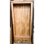 A contemporary light oak open bookcase, L.89cm D.27cm H.190cm