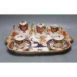 A Davenport Imari pattern tete a tete cabaret set, tray width 46cm