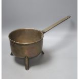 An 18th century ‘30’ bell metal skillet by Warner, by the Warner foundry, 21cm diameter