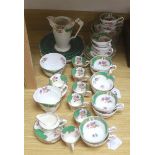 A quantity of Paragon bone china 15 piece part tea and coffee set and two Victorian green glazed