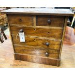 A Victorian mahogany miniature chest of five drawers, width 43cm, depth 18cm, height 41cm