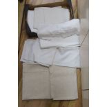 Six French provincial embroidered and cutworked sheets