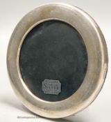 A modern silver mounted circular photograph frame, engraved 'Concorde', Carr's of Sheffield,