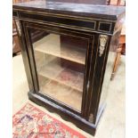 A late Victorian ebonised pier cabinet, width 82cm, depth 34cm, height 104cm