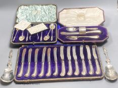 A pair of late Victorian silver apostle serving spoons, William Hutton & Sons Ltd, London, 1895,