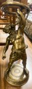 Nine gilt metal figures of Hercules, height 44cm
