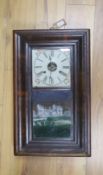 A 19th century Connecticutt shelf clock, signed Gerome & Co. in mahogany case, height 65cm