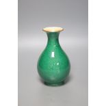 A Chinese green crackle glaze baluster vase, 16cm