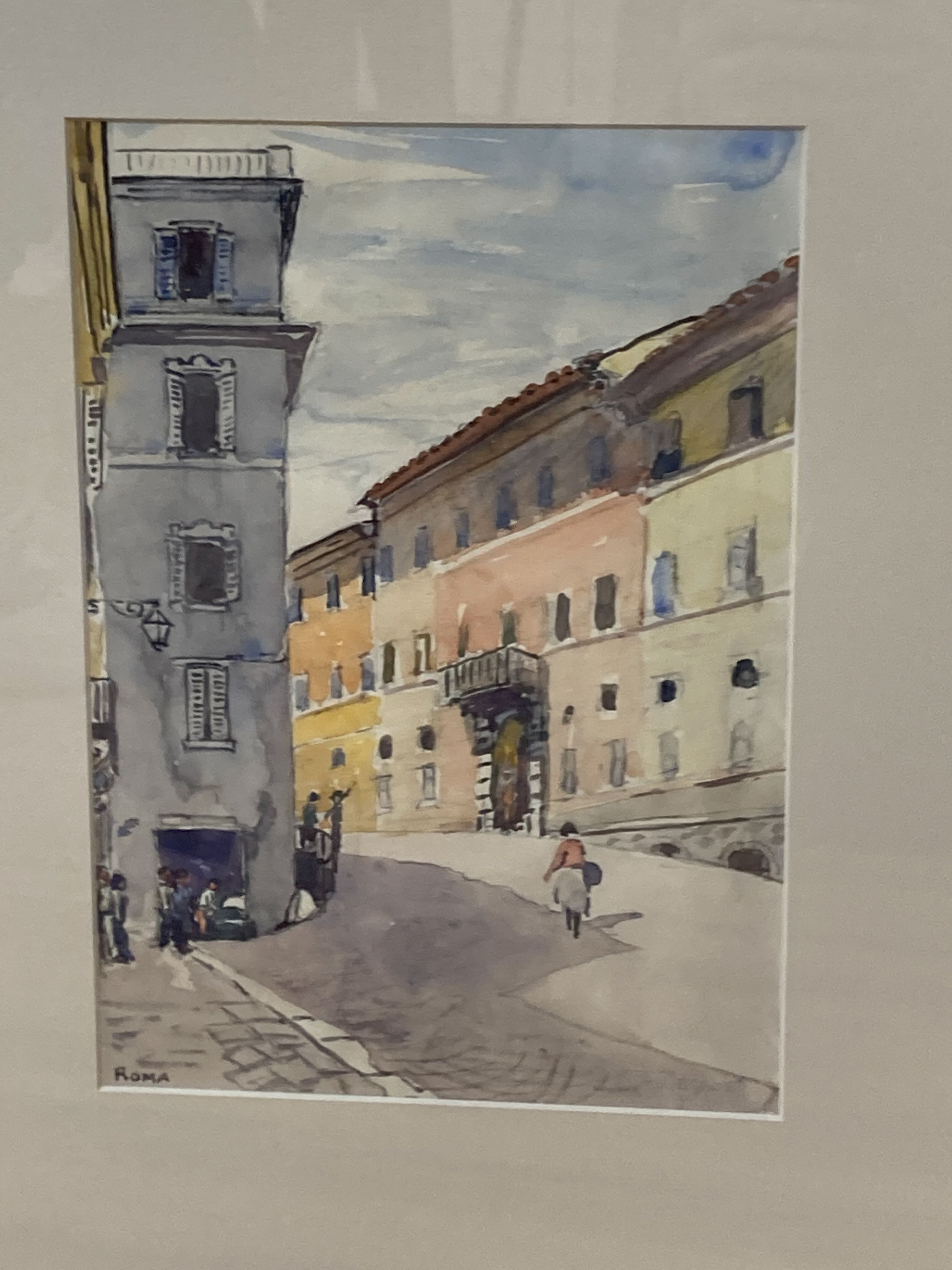 Julius Delos (1879-1970), four watercolours, Views in Naples, Rome and Venice, signed, largest 30 x - Image 6 of 7