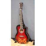 Musikus Flameburst acoustic guitar