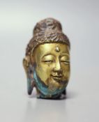 A Chinese gilt bronze Buddha's head, 6cm