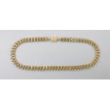 An early 20th century fancy link and bead choker necklace, 42cm,33.1 grams.