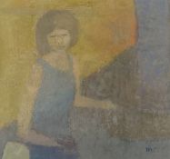 Michael Cooper, NEAC, acrylic on paper, 'Yellow Woman', initialled, 15 x 15cm.