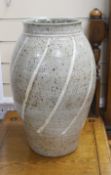 Sarah Walton, Alciston, a large ash glazed stoneware vase, 47cm