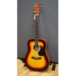 A Chantry Sunburst acoustic guitar