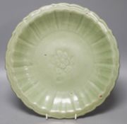 A Chinese Ming Longquan celadon dish, 15th/16th century31.5cm