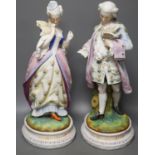 A pair of 19th century French bisque figures of a lady and gentleman37cm