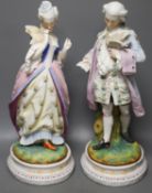 A pair of 19th century French bisque figures of a lady and gentleman37cm