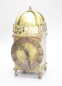 A Reproduction brass lantern clock27.5cm