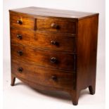 A George IV banded mahogany bowfront chest, width 108cm, depth 57cm, height 105cm