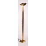 A contemporary brass uplighter floor lamp, height 180cm