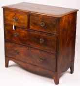 A small George III mahogany chest, width 94cm, depth 48cm, height 89cm