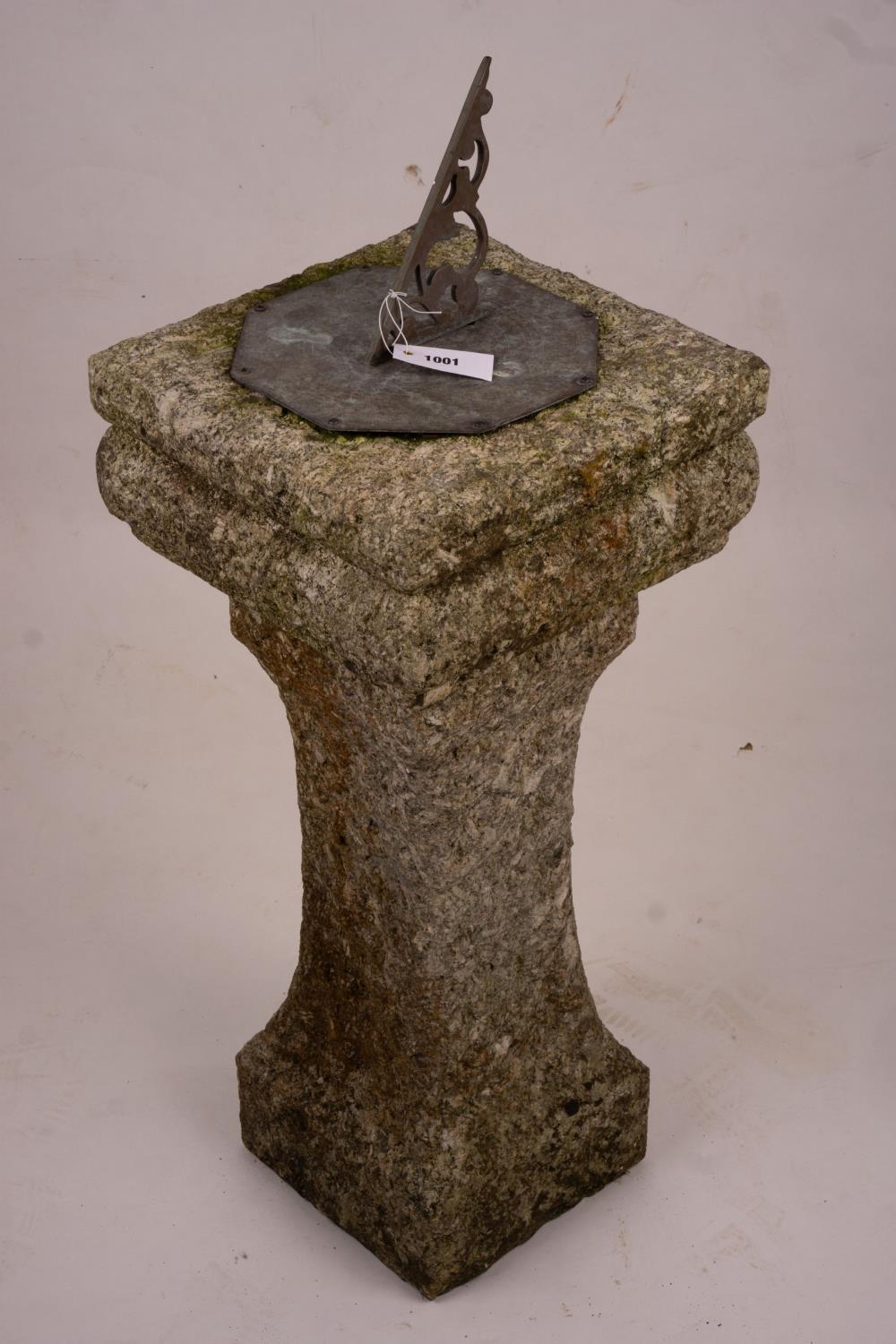 An octagonal sundial on reconstituted stone plinth, height 92cm - Image 3 of 7