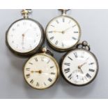 A George III silver pair cased keywind verge pocket watch, movement signed Jackson, Maidstone and