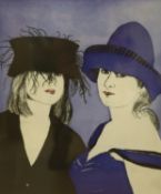 David Remfry (1942-), etching from the ‘Hat Box suite’, ‘Clancy & Caroline’, signed, 19/50,