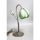 A Tiffany style metal and glass lamp43cm