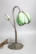 A Tiffany style metal and glass lamp43cm