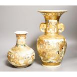 Two Japanese Satsuma vases, Meiji period, tallest 30.5 cm