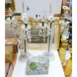 A pair of assembled glass candelabra60cm