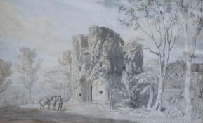 English School c.1800Chepstow Castle: Berry Pomeroy Castle, Launceston Castle and Harewood Castle,