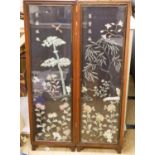 A Chinese soapstone mounted bifold screen116cm