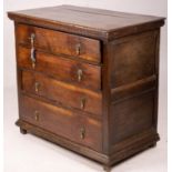 A 17th / late 18th century four drawer chest, length 100cm, depth 57cm, height 94cm