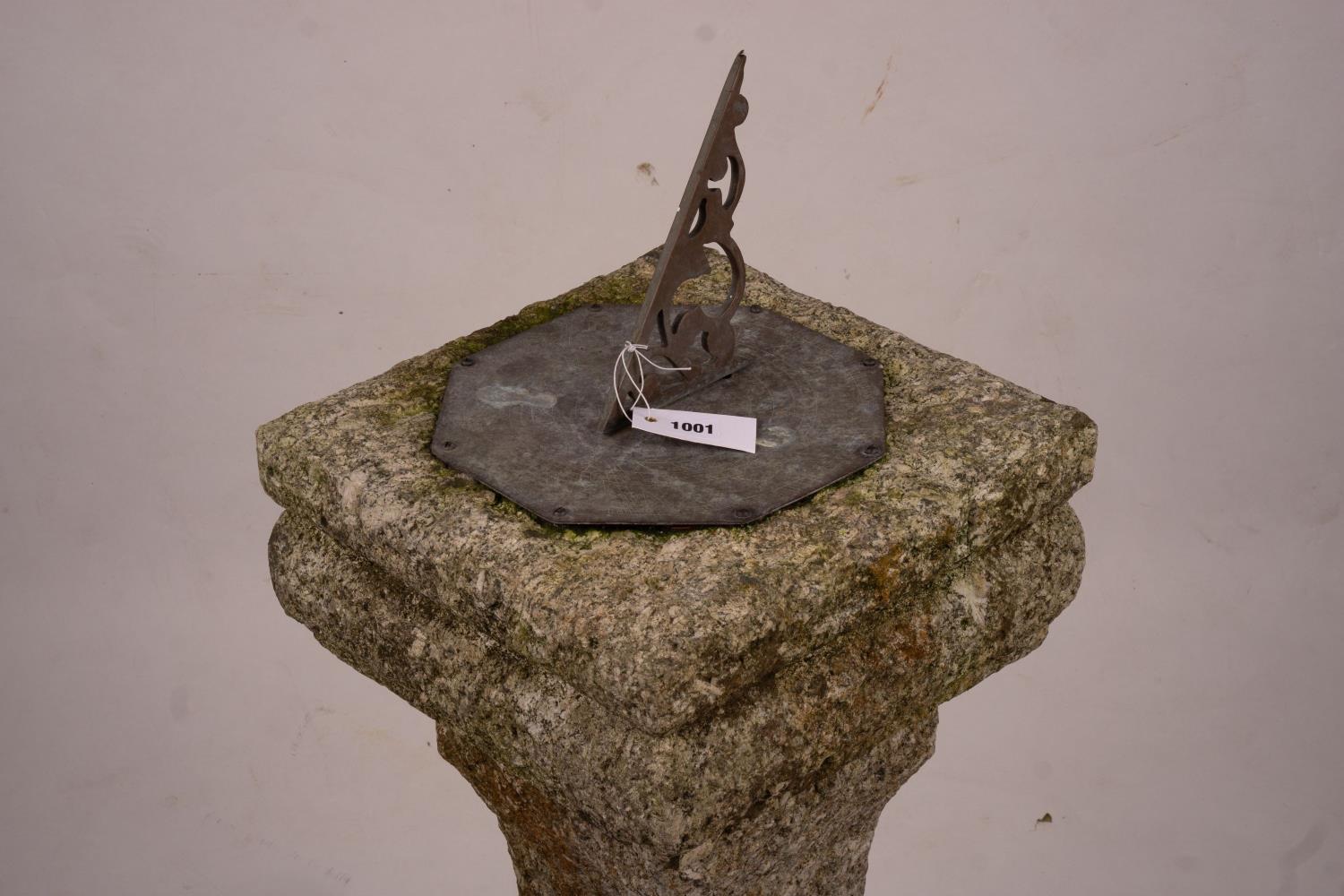 An octagonal sundial on reconstituted stone plinth, height 92cm - Image 7 of 7