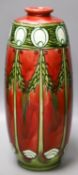 A Minton Ltd Secessionist pottery vase,Black printed mark No.131cm