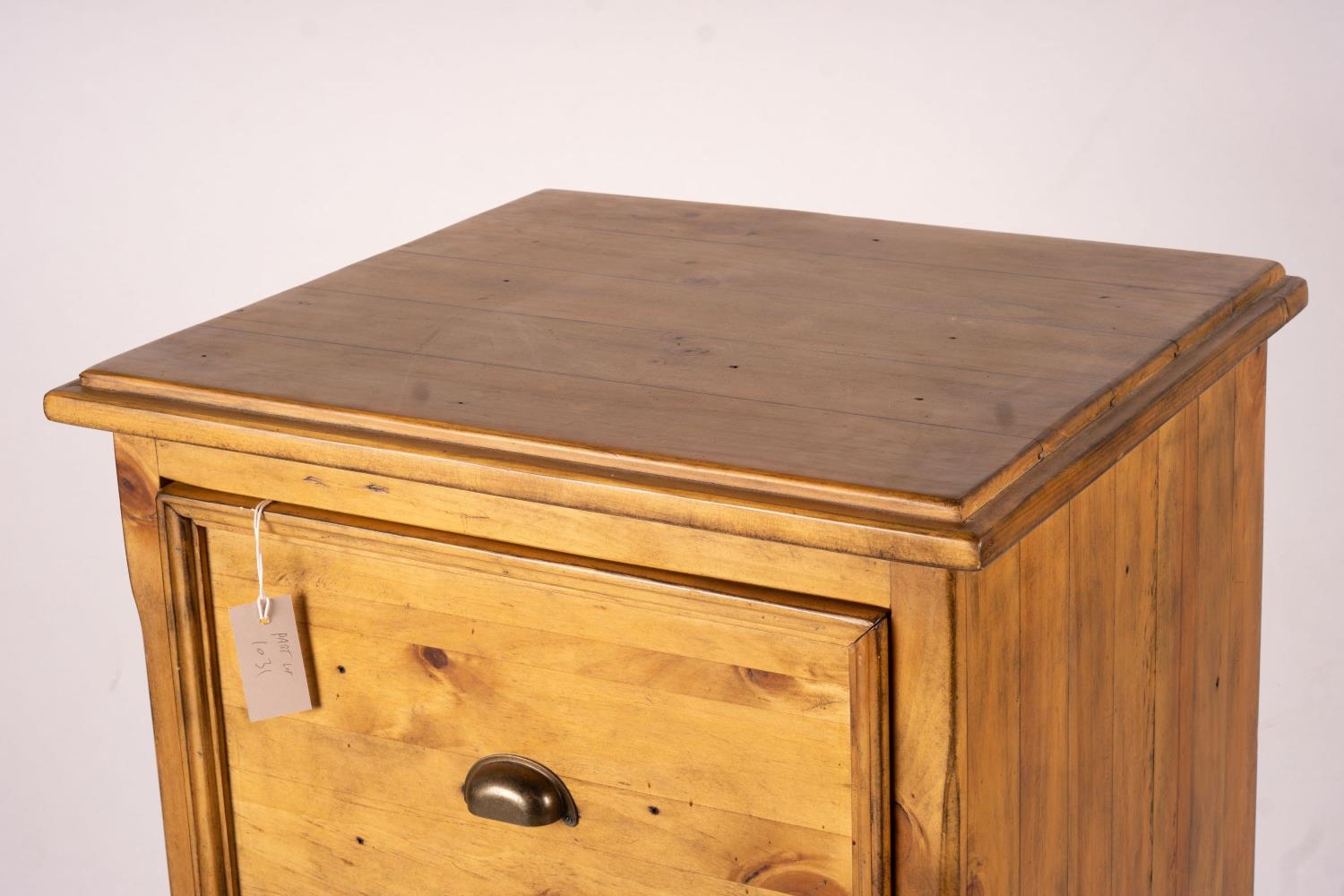 A reproduction pine kneehole desk, width 174cm, depth 79cm, height 86cm together with a matching - Image 9 of 9