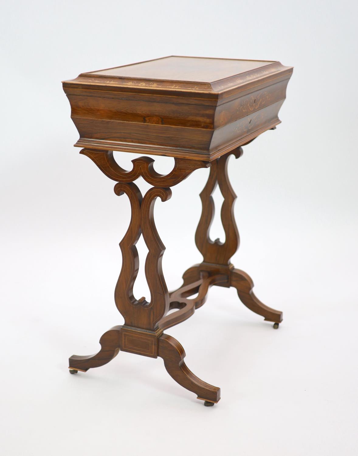 A 19th century French rosewood and sycamore lined lady's dressing table, c.1830, by Alphonse Giroux, - Image 5 of 6
