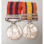 Two Victorian medals, IGSM with Burma clasp and QSA with South Africa and Cape Colony clasps