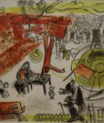 Marc Chagall, lithograph, Revolution, 1965 Redfern Gallery label verso, 54 x 47cm.