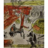 Marc Chagall, lithograph, Revolution, 1965 Redfern Gallery label verso, 54 x 47cm.